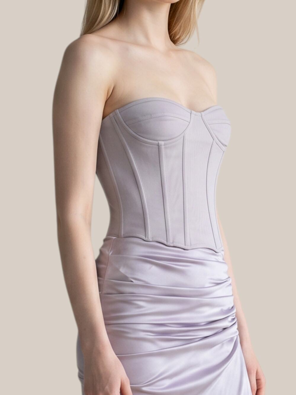 House of CB Demi Silver Corset Top Underwire Power Mesh Bustier XS NWOT